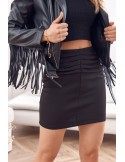 Elegant skirt with draping, black 12778 - Online store - Boutique